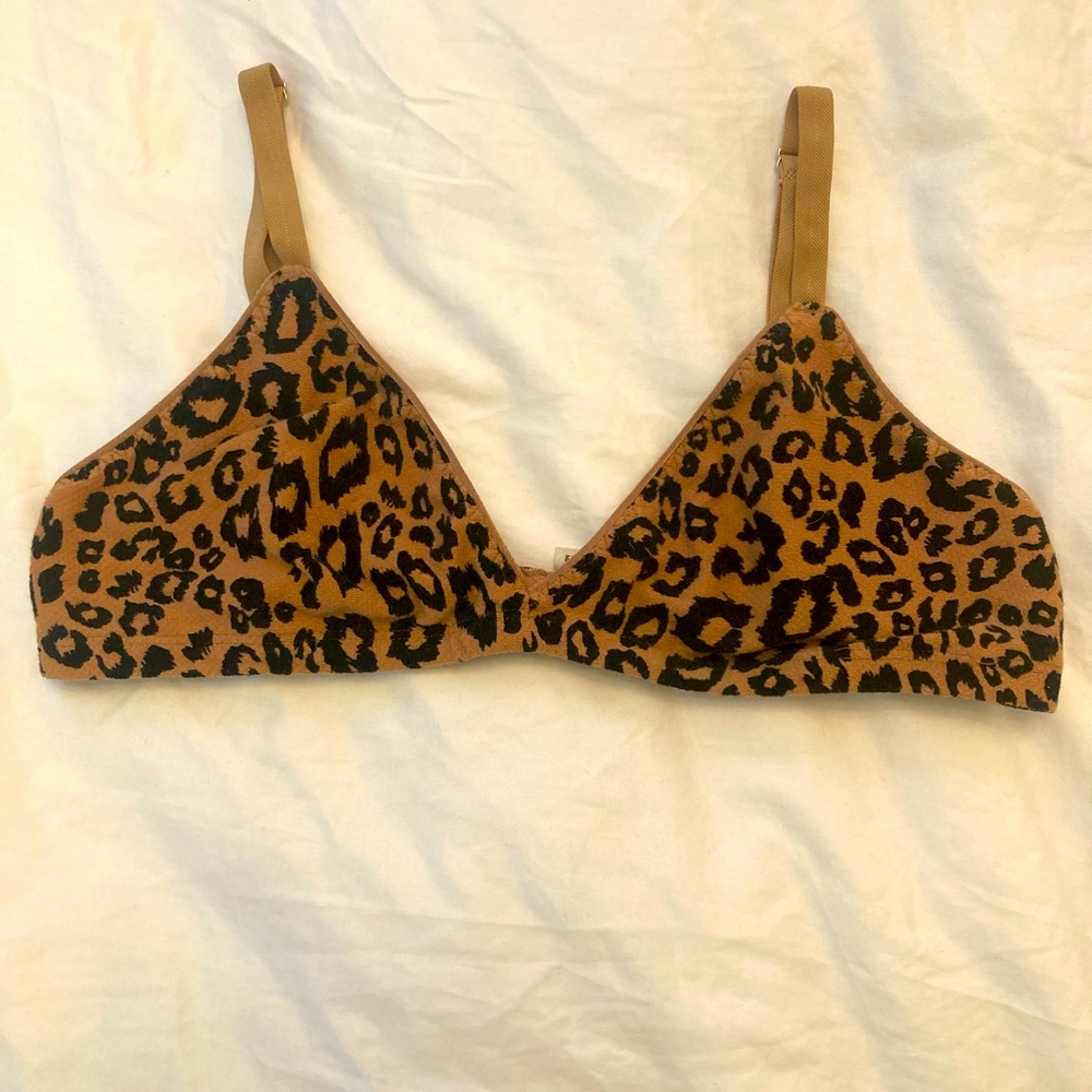 ARQ organic cotton leopard print bra size XL sustainable fabric